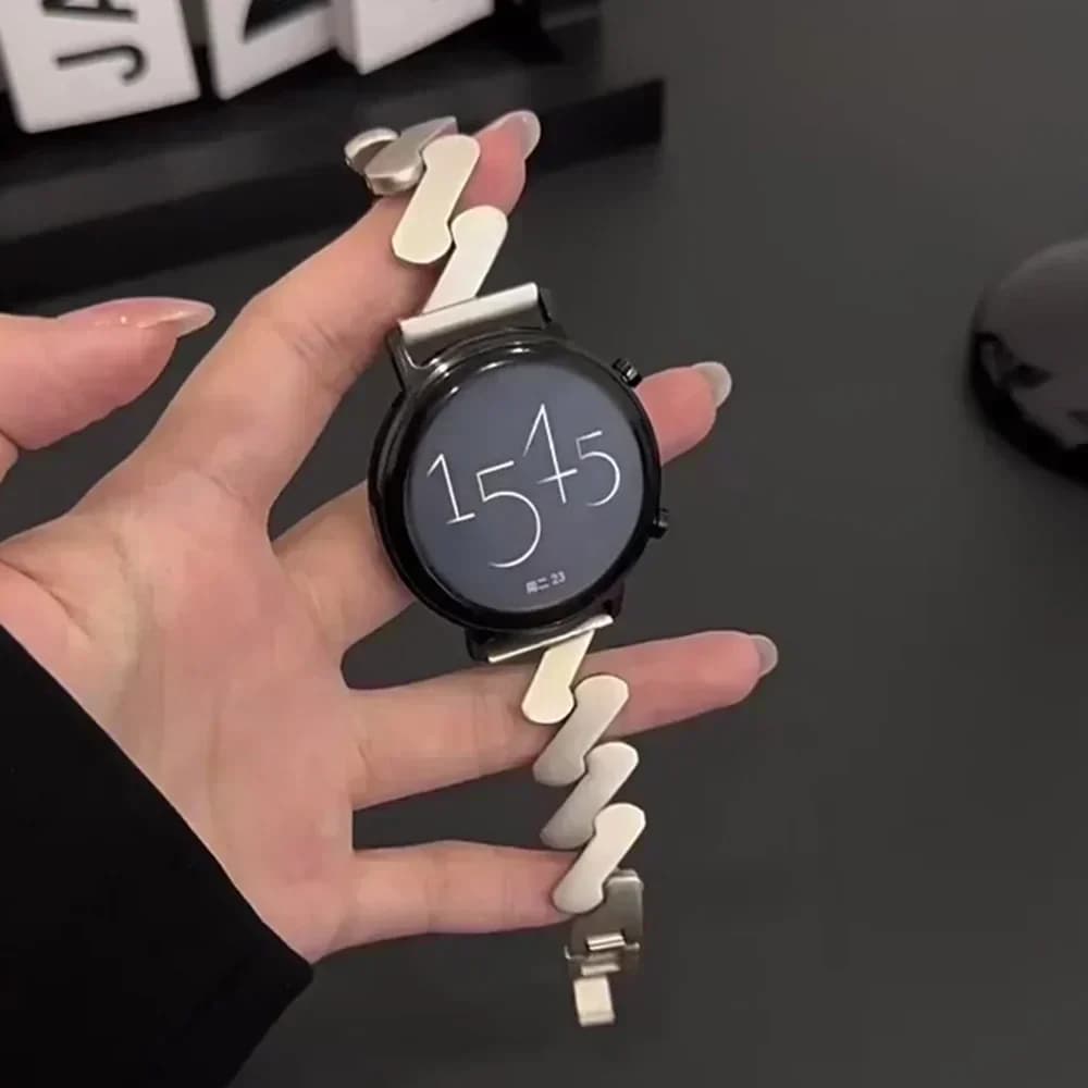 Luxury 18mm 20mm 22mm Metal Strap for Samsung Galaxy Watch 7/6/5/4 40mm 44mm Women's Strap for Huawei GT5 GT4 GT3 46mm Amazfit GTS4