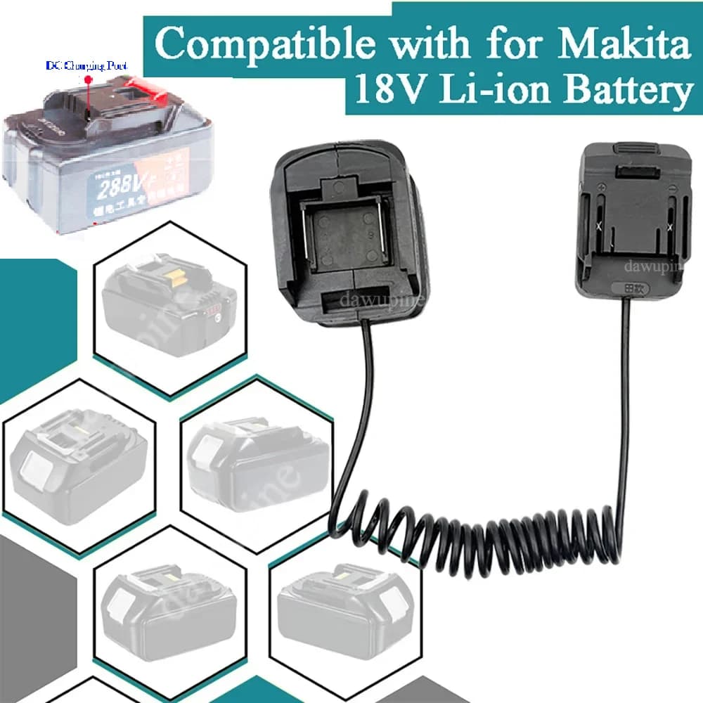 Cavo di espansione per adattatore batteria agli ioni di litio, splitter, linea prolungata, riduttore di peso per batteria Makita 18V, per utensili elettrici Lomvum Zhipu
