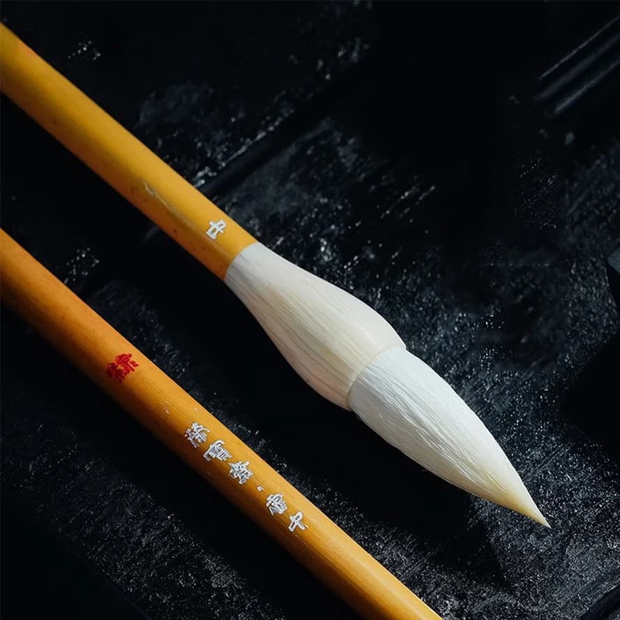 Official Script (Li Shu) Calligraphy Brush Set Goat Hair Bamboo Handle for Artist Practice, Handmade Brushes for Pros Copybook