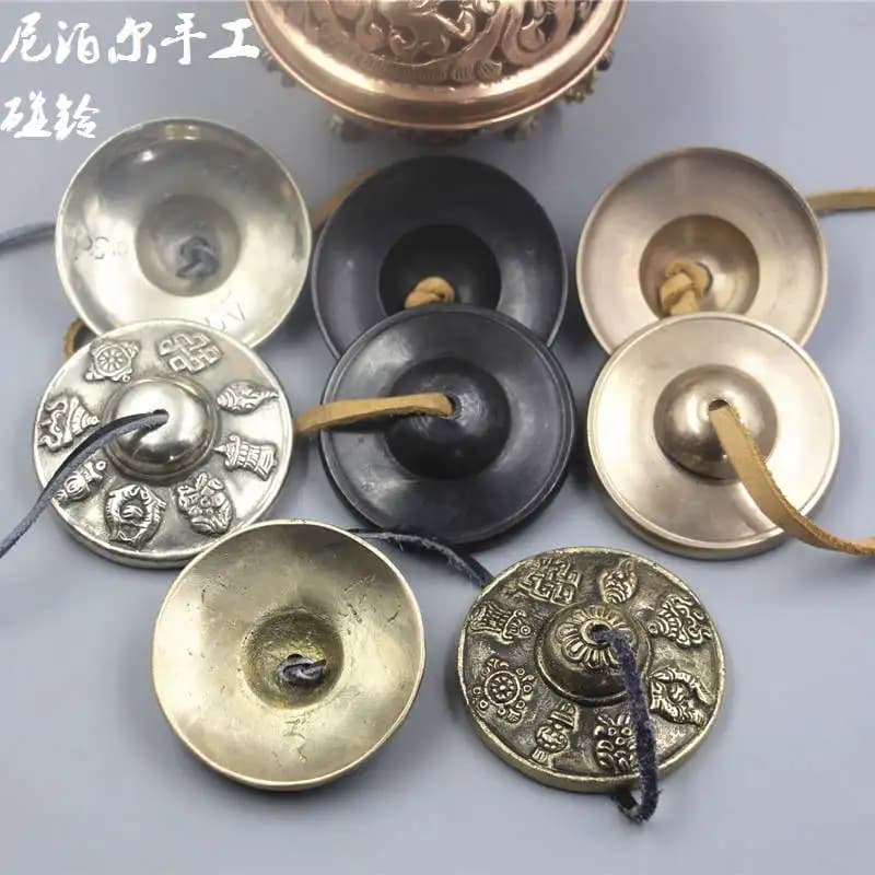 Various Copper Singing Bells Pair Cymbals Tibetan Ethnic Instrument Touch Bell TBC972