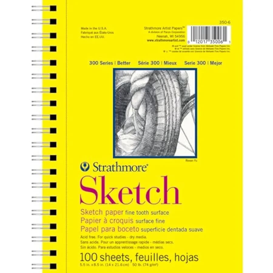 300 Series Sketch Pad, 5.5x8.5 inch, 100 Sheets, Side Wire - Artist Sketchbook for Drawing, Illustration, Art Class Students