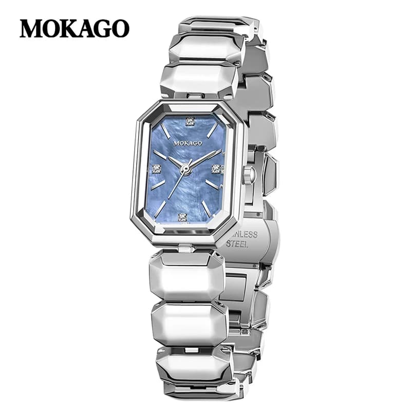 MOKAGO 8511 Orologio al quarzo da donna alla moda Brand New Semplice quadrante piccolo Orologio da polso da donna Orologi eleganti da lavoro per donna