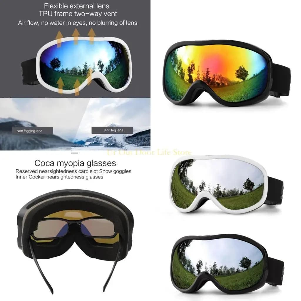 Occhiali da snowboard antiappannamento 77UF Occhiali da sci con protezione UV Occhiali da neve per sport all aperta