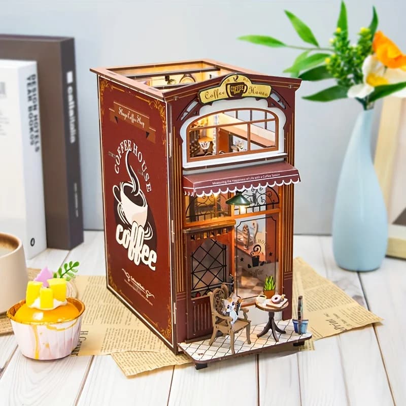1 pz, Kit fai da te Book Nook, Kit modello di assemblaggio, decorazioni per librerie, Micro modello di decorazioni per la casa, il regalo perfetto per adolescenti e adulti