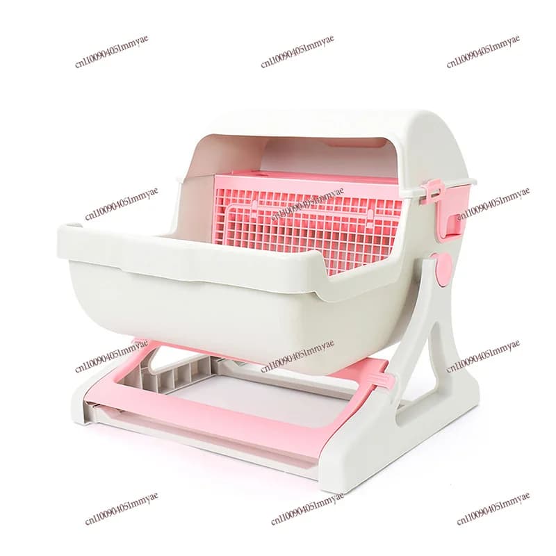Lettiera per Gatti Semi-automatica Anti-Schizzi, Toilette per Gatti di Grandi Dimensioni