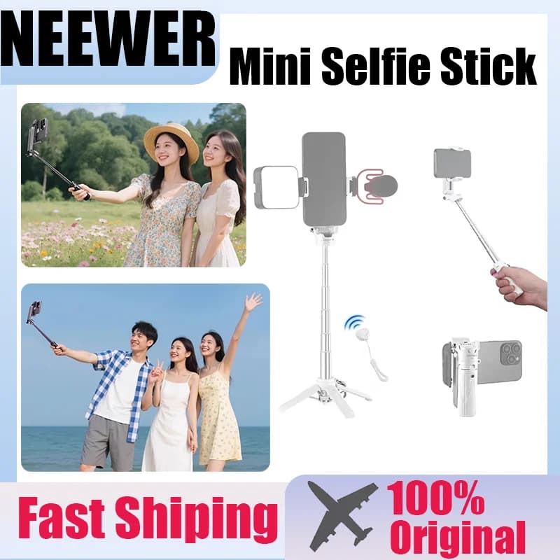 NEEWER P15 Selfie Stick con telecomando Bluetooth Treppiede da viaggio pieghevole leggero pieghevole per iPhone Supporto Android per selfie