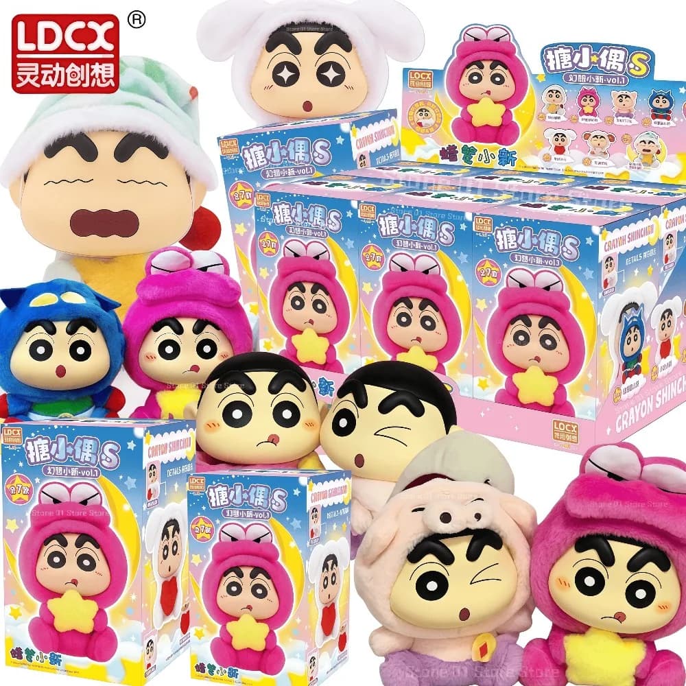 LDCX Crayon Shin-Chan Blind Box Fantasy Series Peluche Action Figure Modello Collezione di bambole Decorazione Giocattolo Regalo di compleanno Giocattolo