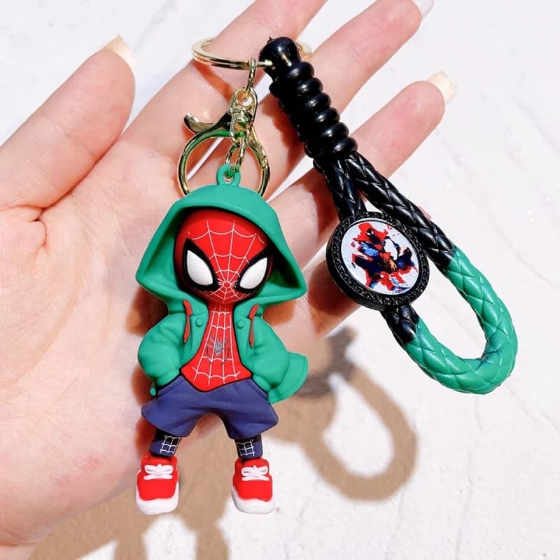 Spider-Man shape silicone keyring of cartoons, Marvel superhero bag pendant, gift, usable as keyring.