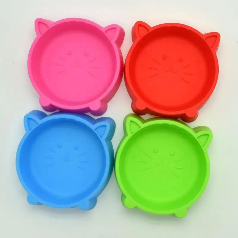 Cute Cat Ear Design Pet Bowl - Non-Slip Plastic Food & Water Feeder For Dog & Kittens & Small Puppies, Durable & Eco-Friendly