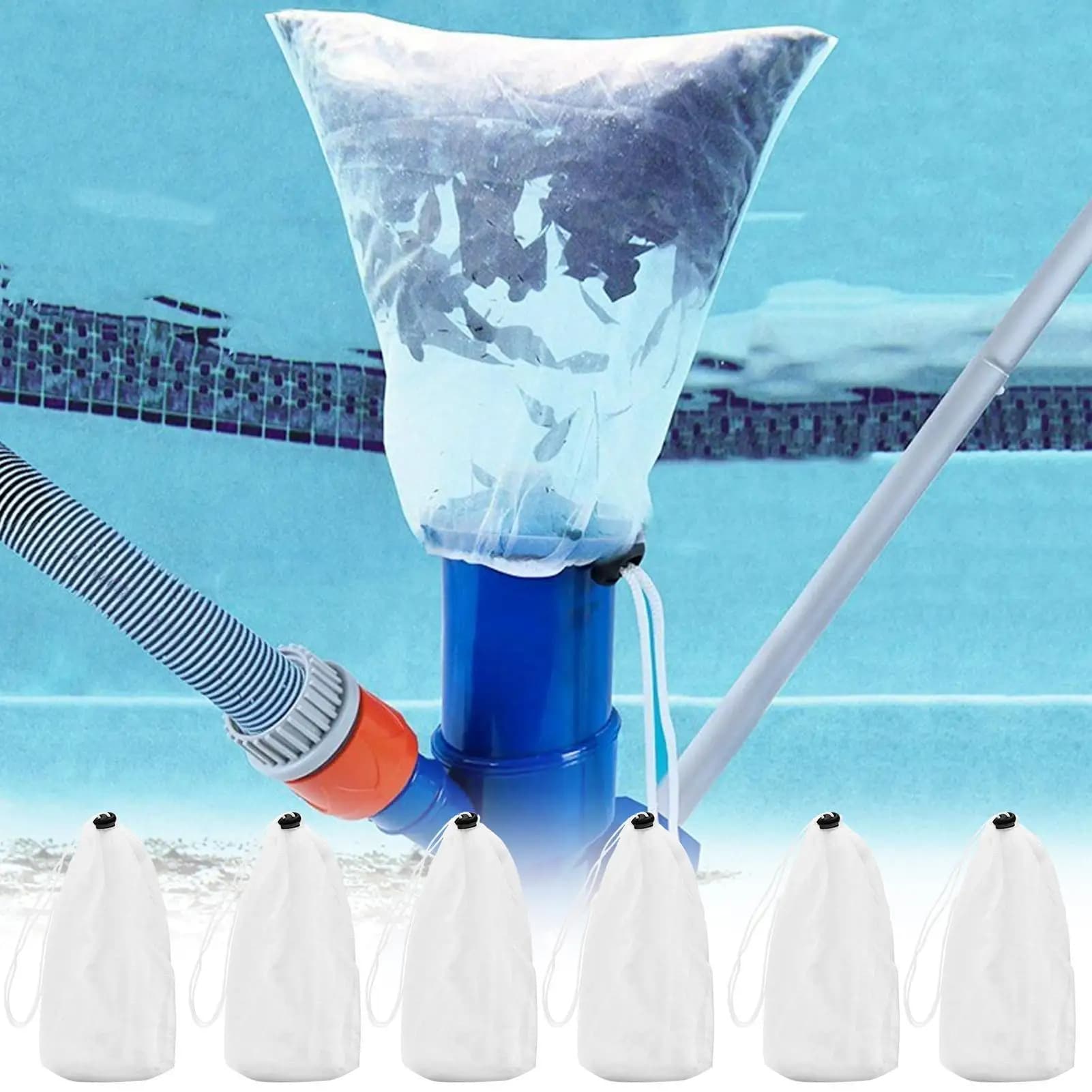 10Pcs Pool Skimmer Socks Reusable Pool Socks for Skimmer Basket with Drawstring Pool Filter Socks Clean Debris and Leaves