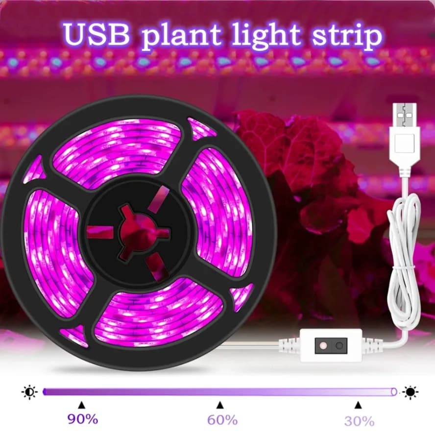 Con interruttore dimmerabile 5V USB LED coltiva la luce 60 LED / m spettro completo luce per piante coltiva la striscia Phyto lampada per la coltivazione di piantine di ortaggi