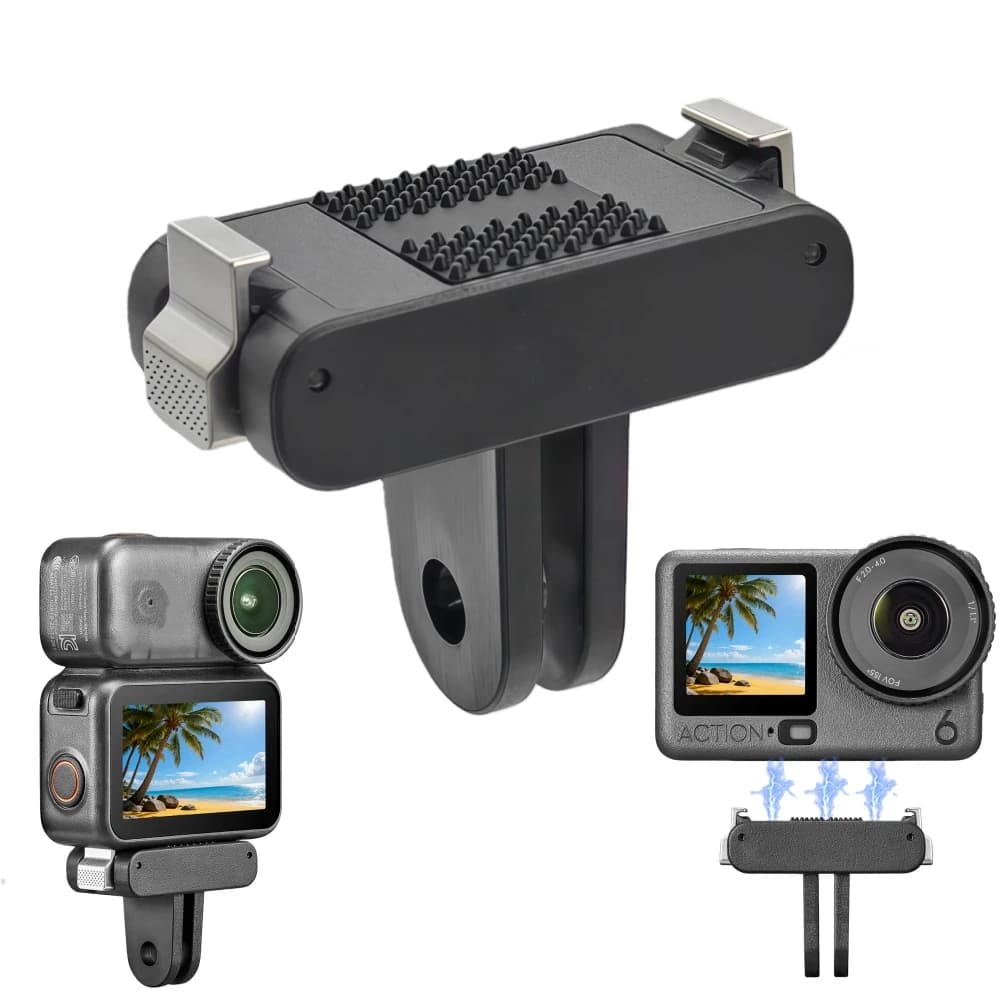 For DJI Osmo Action 6 Nano Magnetic Two Claw Adapter 1/4 Thread Universal Port Action6 Camera Magnet Accessories