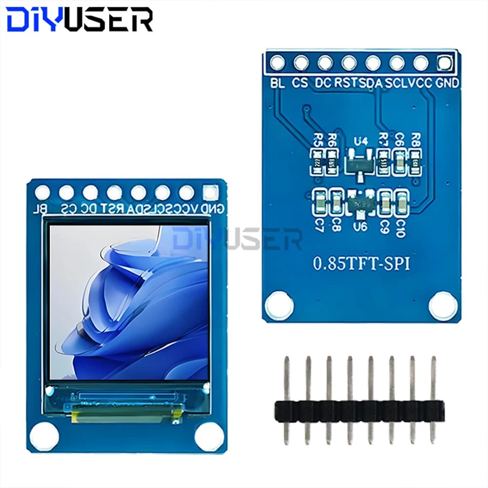 IPS LCD display module from 0.85 inch Controller 128x128 SPI GC9107, TFT screen for Arduino ESP32 Raspberry Pi DIY project
