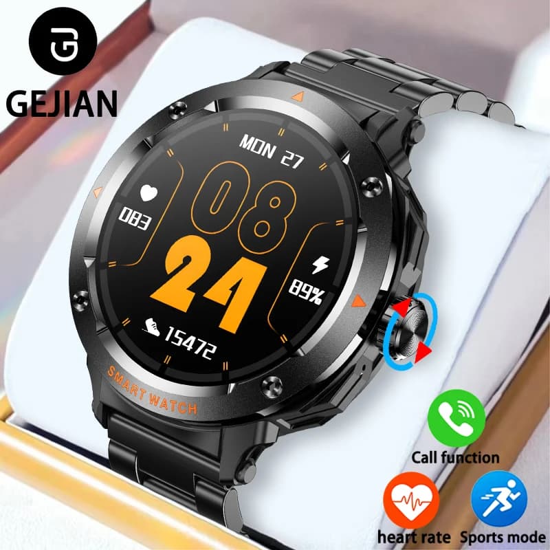 Il nuovo assistente vocale dell'orologio GEJIAN per il monitoraggio della salute dell'ossigeno nel sangue della frequenza cardiaca Modalità multi sport Orologi Android e iOS