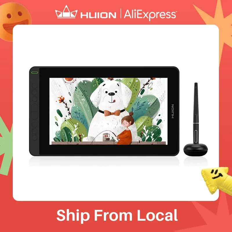 HUION Kamvas 12 11.6 Inches Drawing Monitor Digital Graphics Tablet With ±60 Tilt 120%sRGB support Andriod phone