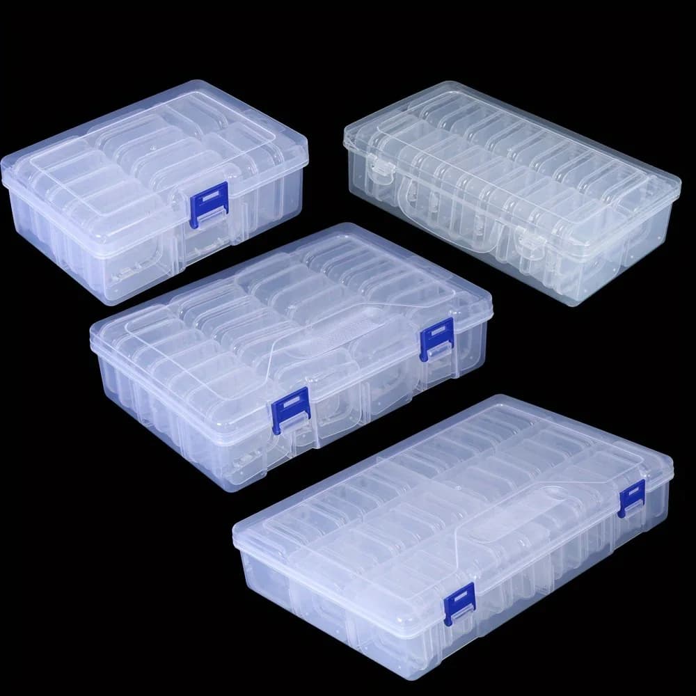 14/ 20/ 28/ 42 pieces small storage box empty transparent plastic square beads jewelry boxes organizer container for nail art case diy