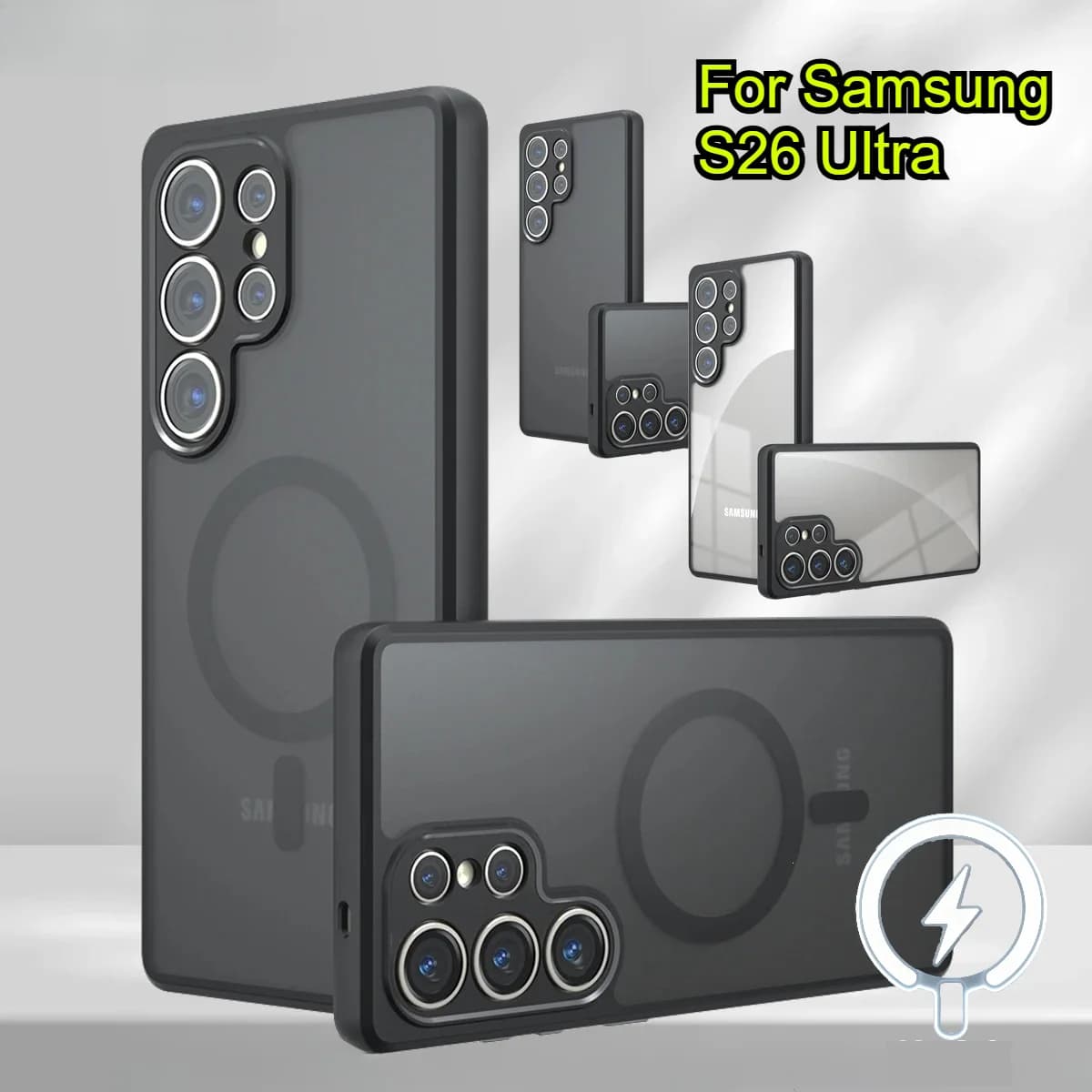 Per Magsafe Custodia per SAMSUNG Galaxy S26 Pro S25 Edge S24 S23 FE Plus Ultra A17 A07 A56 A36 A26 A16 A06 Auto magnetica PC + TPU Cover
