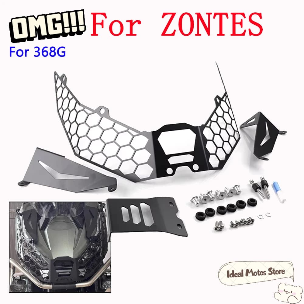 Motorcycle Headlight Protector Guard Head Light Lamp Grille Cover Headlamp Protection For Zontes 368G 368 G G368 Accessories