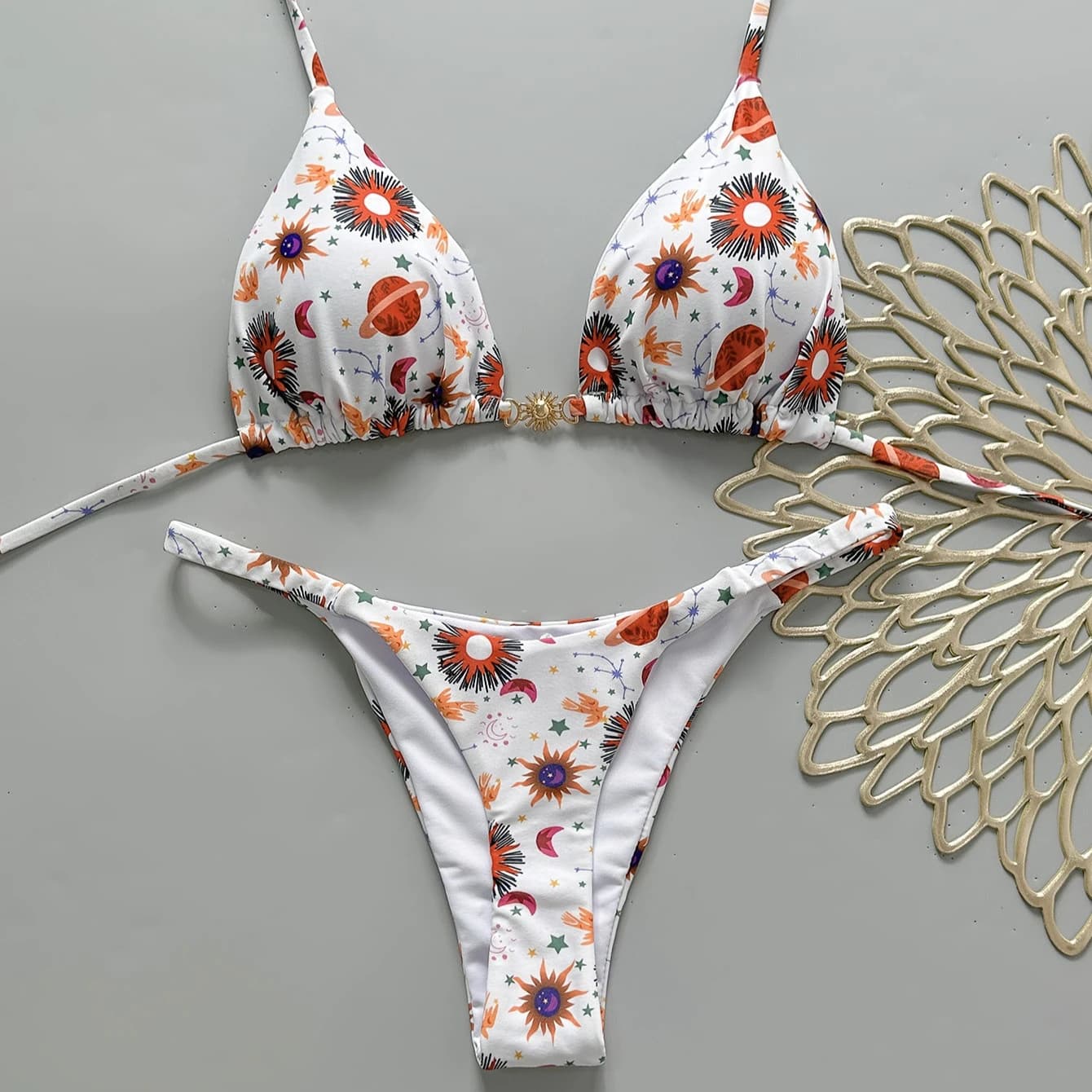 2026 New Sexy Retro Prints Brazilian Mciro Bikini Set Women Swimsuits Lace-up Swimwear Backless Biquini Swimsuits Beachwear