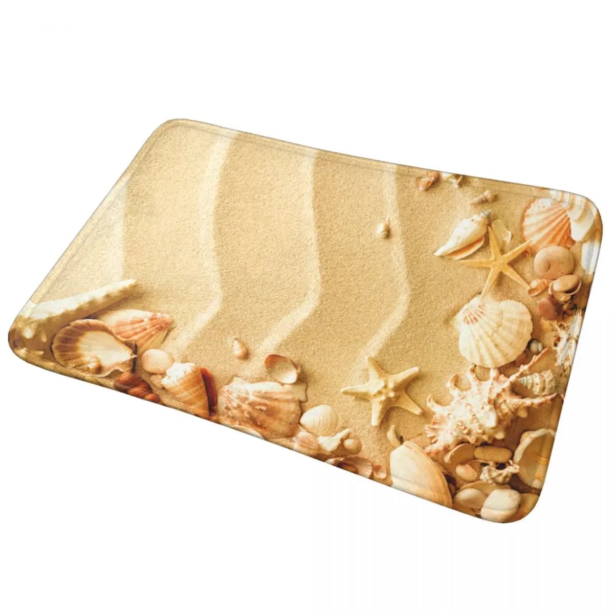 Tappeto da bagno da spiaggia con conchiglia nautica tappetino da bagno Extra morbido tappetino da bagno con decorazioni a tema Beachy asciuga rapidamente per vasca da bagno e doccia