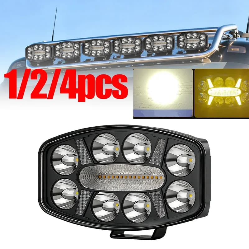 1/2/4 pezzi 9 "luce da lavoro a led fuoristrada faro riflettore camion ausiliario quadrato guida auto flash per fuoristrada 4X4 rimorchio