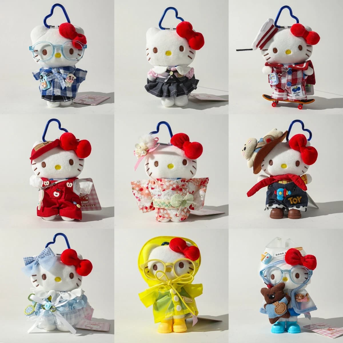Portachiavi Hello Kitty da 12 cm, ciondolo Sanrio, stile gonna impermeabile, simpatico gatto KT in peluche, portachiavi per zaino, regalo di compleanno per bambini