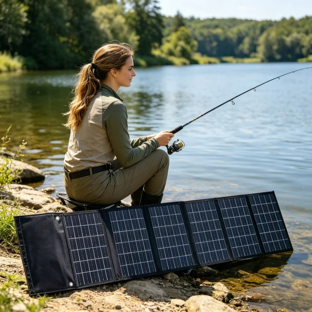 50W 90W Foldable Handheld Solar Charger Waterproof ETFE Solar Panel Dual USB DC Output Portable Power Bank For Camping Hiking