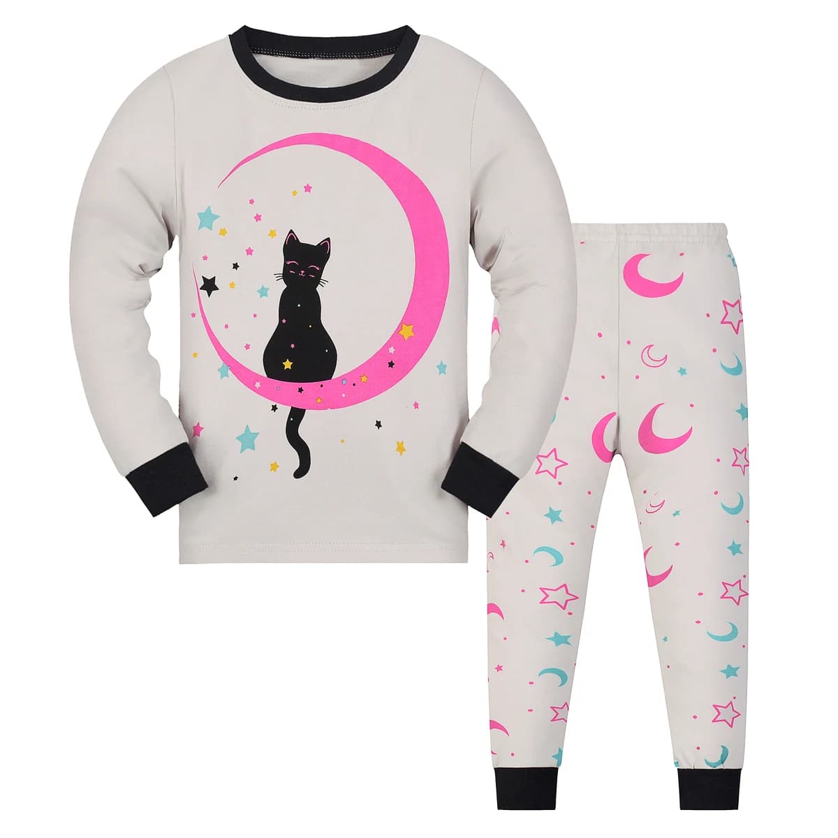 【A attraverso la fiamma 1615】Top a maniche lunghe e pantaloni lunghi per ragazze, con stili dolci e carini, sono adatti alle ragazze dai 2 ai 9 anni