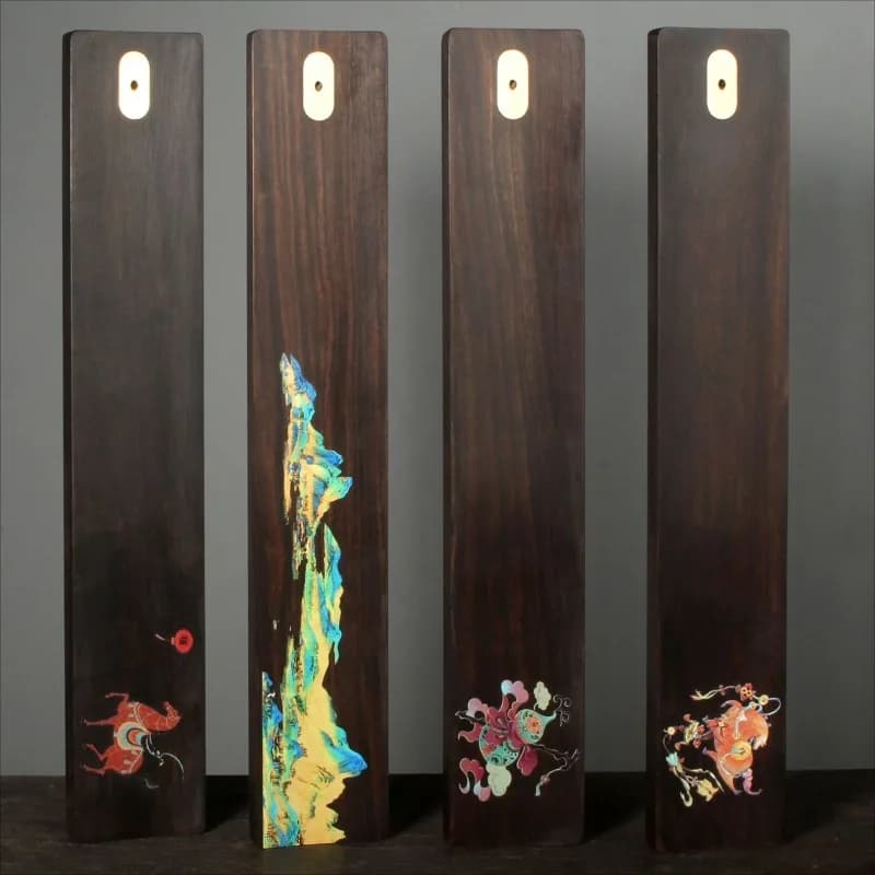 24CM Color Printing Wooden Portable Stick Incense Insert Home Tea Room Soothing Ornaments Joss Stick Base Aromatherapy Stove