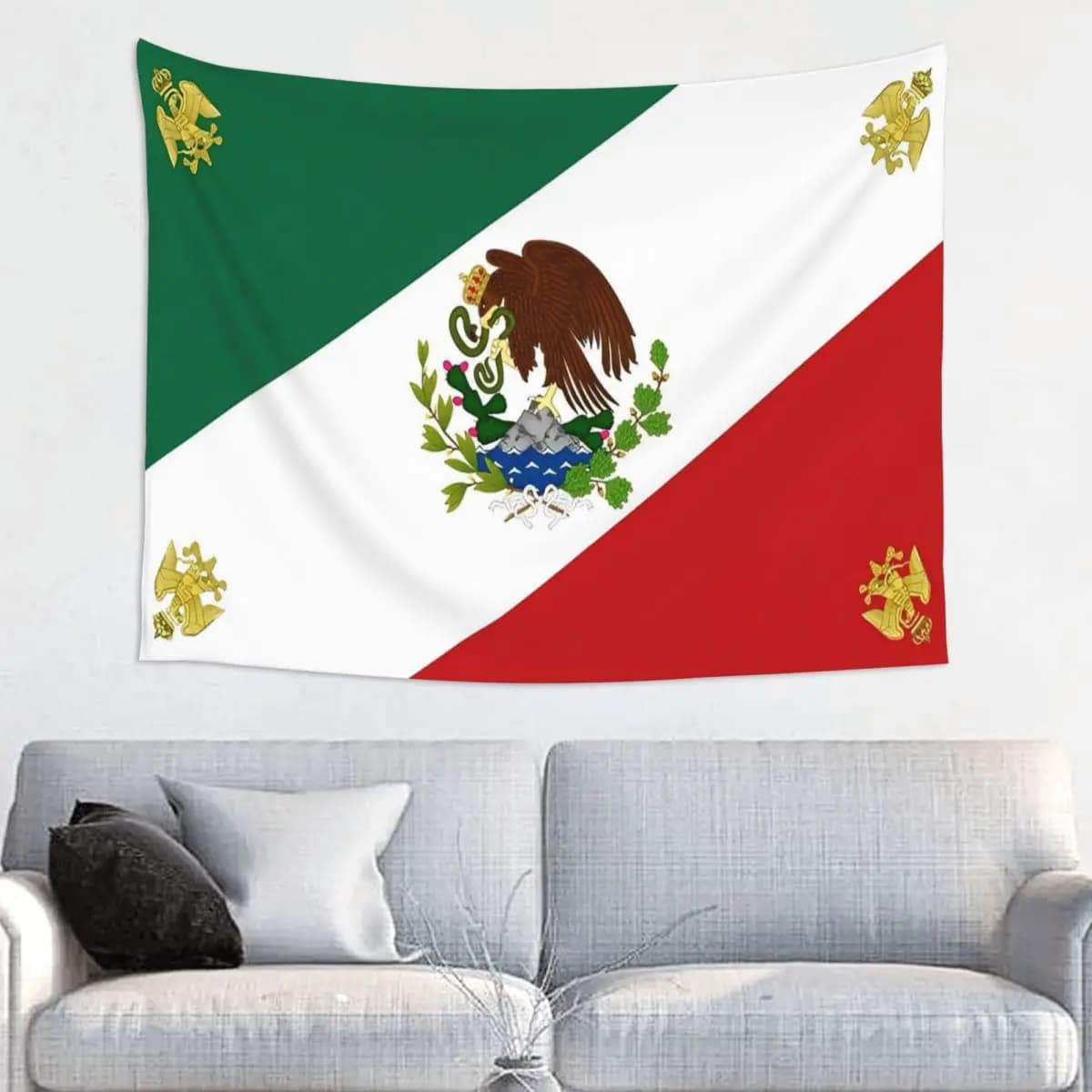 Mexican flag arch, colored flag to hang on the Mexican polyester wall, home decorations, yoga mat, mandala blanket