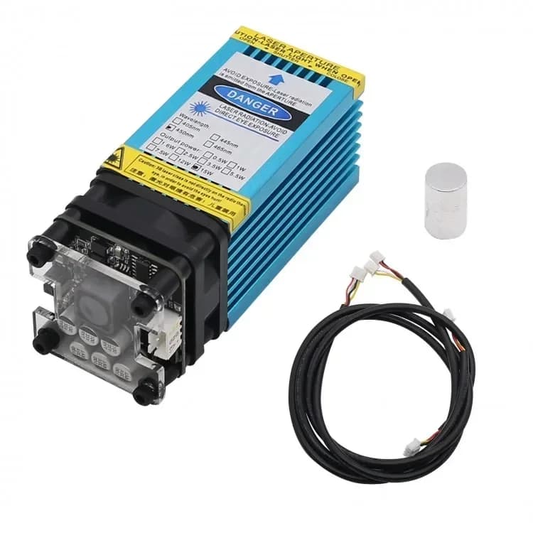 Blue Laser Module 12V 15W 450nm Laser Cutting Module 15000mW to Engrave 3mm Stainless Steel Wood