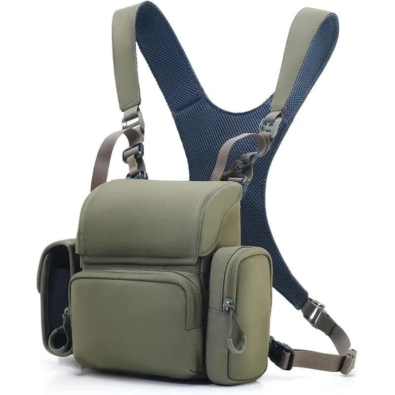 Imbracatura binoculare in nylon portatile Borsa da petto Borsa da caccia Escursionismo Multi-tasca pieghevole Occhiali per la visione notturna Borsa frontale Bolsos