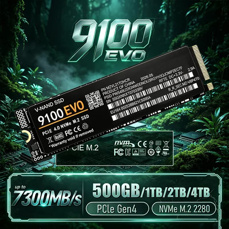 Original 9100 EVO M.2 NVMe SSD PCIe 500GB to 4TB TLC 3D NAND 7300MBs 2026 NEW internal drive for desktop and laptop
