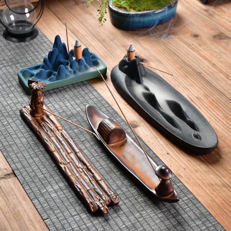 Zen Han River Ancient Shadow Ceramic incenso Stick multifunzionale reflusso incenso Dispenser legno di sandalo decorativo creativo Ornam