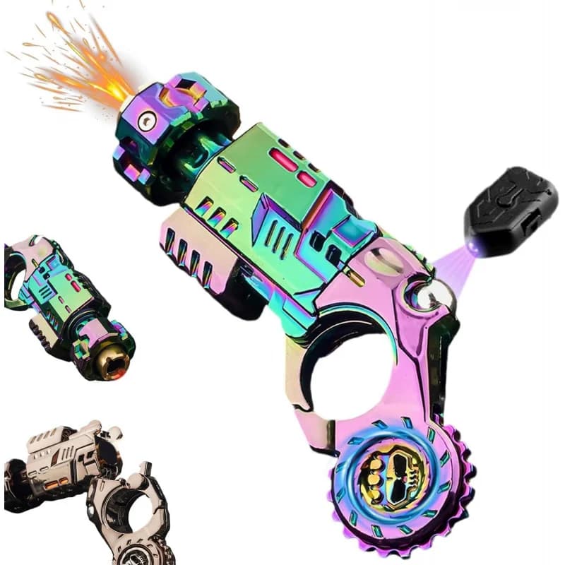 Giocattolo Antistress Futuristico in Lega Metallica, Nero, Grigio, Opzioni Multicolore, 12 cm, EDC per Alleviare l'Ansia
