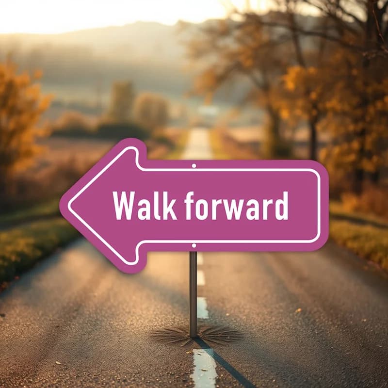 2D Flat - 1pc Customizable UV-Printed Arrow Sign - Waterproof & Rustproof Metal Wall-Mounted, Personalized "Walk Forward"Sign