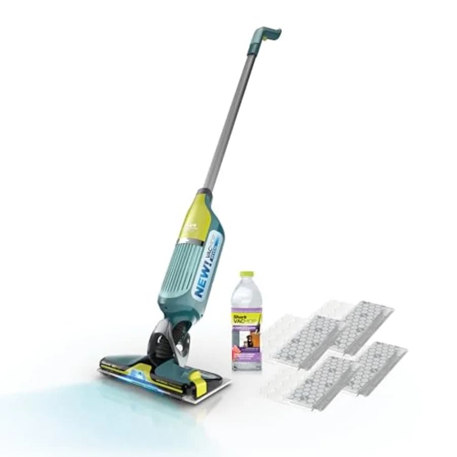 VACMOP Reveal NUOVO Aspirapolvere e Lavapavimenti Senza Fili per Superfici Dure, Potente Aspirazione, Leggero, con Illuminazione, Include 4 D