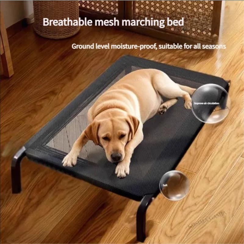 Cuccia Traspirante per Cani, Lettino Estivo da Campeggio per Cani di Taglia Grande, Cuccia Rialzata per Animali Domestici con Cuscino Rimovibile e Lavabile