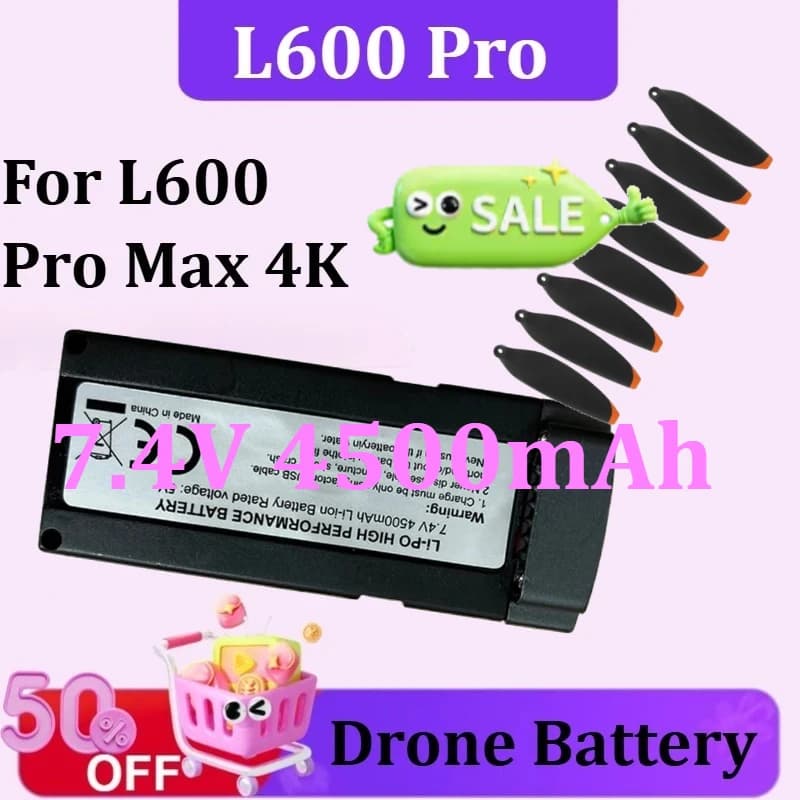 7.4V 4500mAh L600 Pro Max Batteria 30min Durata della batteria per L600 Pro Max 4K GPS Dron Accessori Parti