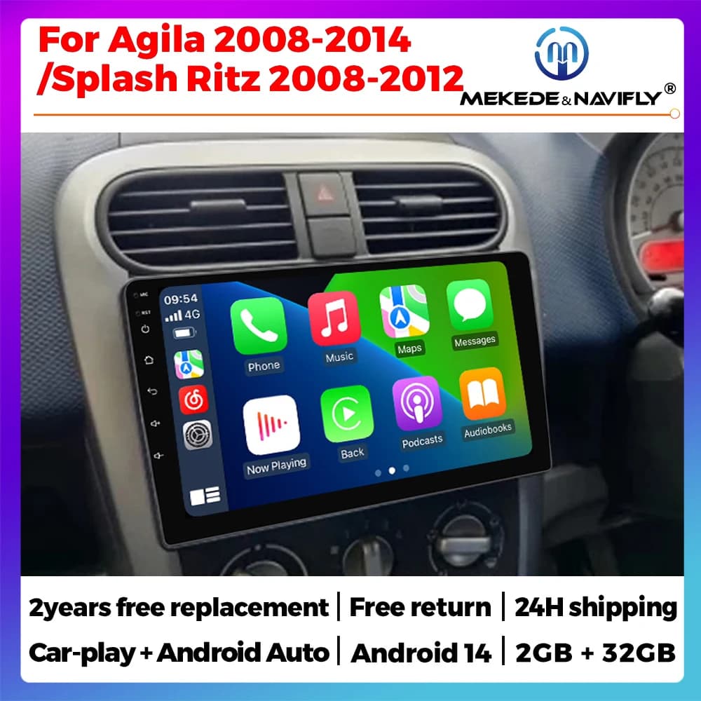 Android 14 Autoradio for OPEL Agila SUZUKI Splash Ritz 2008-2014 Video Player Multimedia Autoradio Wireless Carplay Android Auto