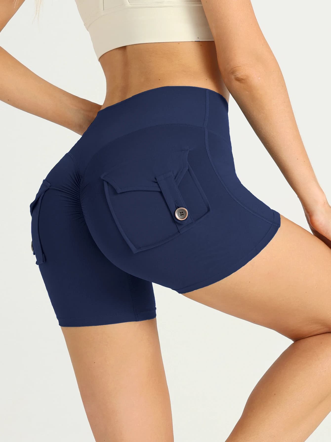 Women's Summer Shorts with Folds, Design with Pockets, Breathable and Comfortable for Running, Cycling, Free Time and Yoga