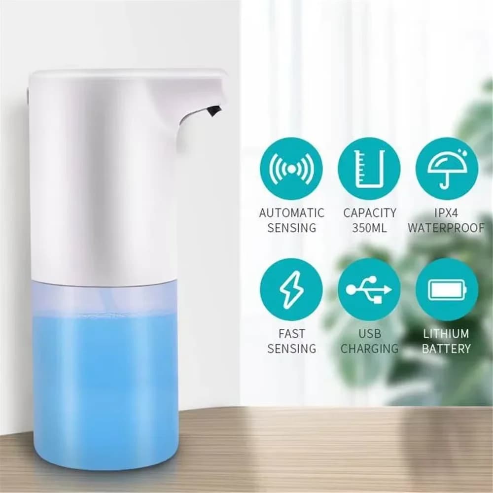 Dispenser Automatico di Sapone Liquido Ricaricabile Senza Contatto 550ml con Sensore a Infrarossi Intelligente