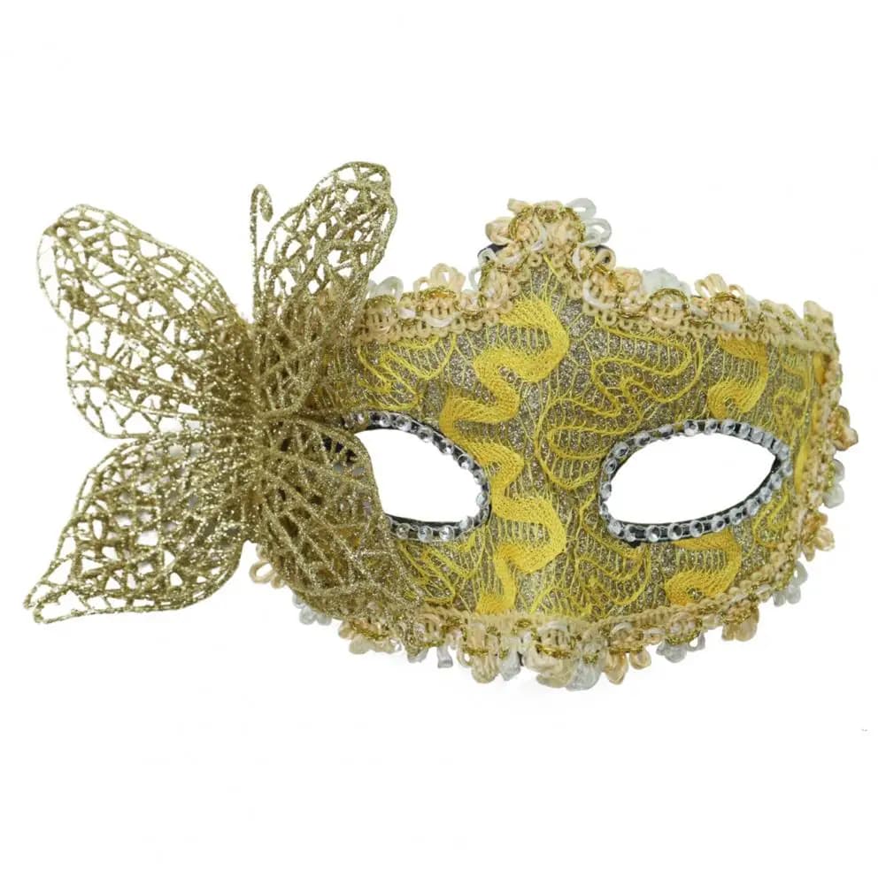 Lightweight Eye Masque Butterfly Half-face Masque with Rhinestone Accents Venetian Masquerade Mask for Women Costume Party Ball