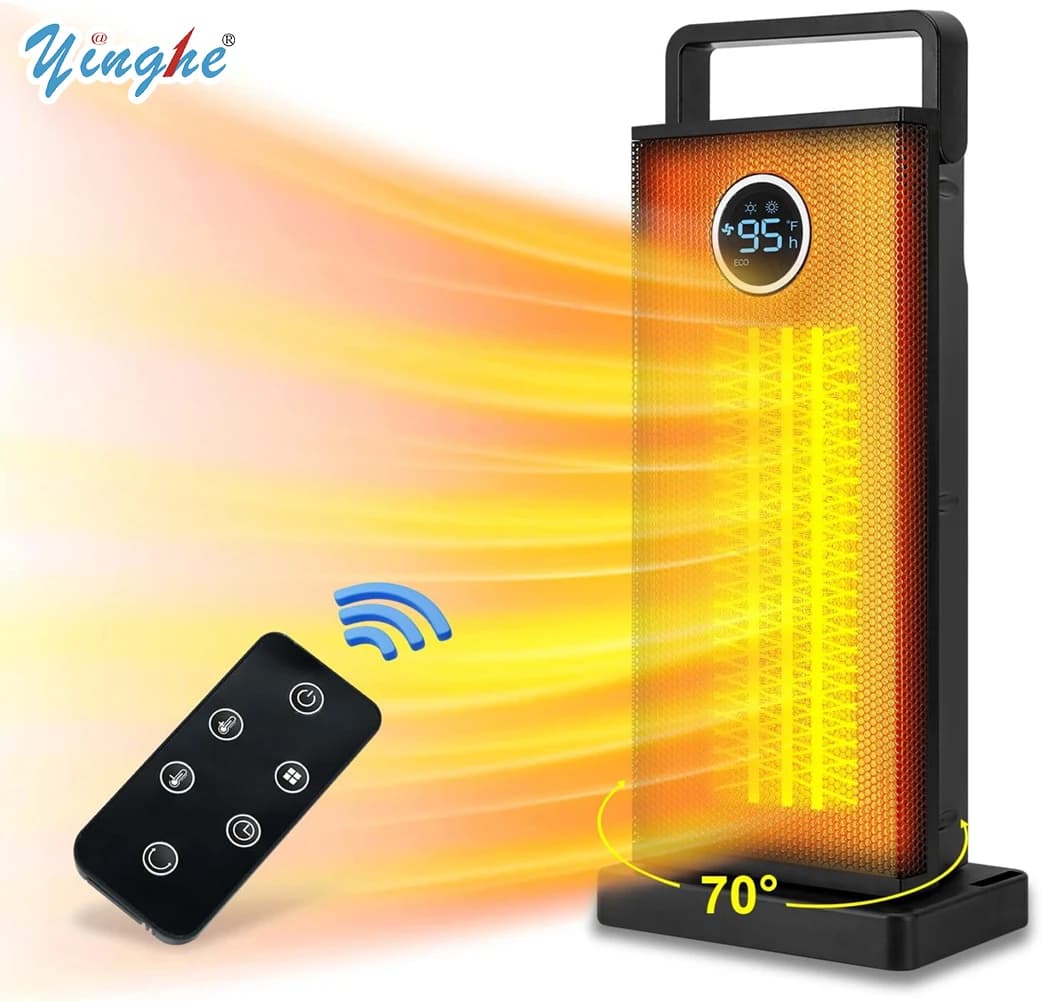 Riscaldatore per ambienti 1500W riscaldatore a torre portatile in ceramica di grandi dimensioni Timer 12 ore 3 modalità con riscaldatore oscillante a riscaldamento rapido remoto