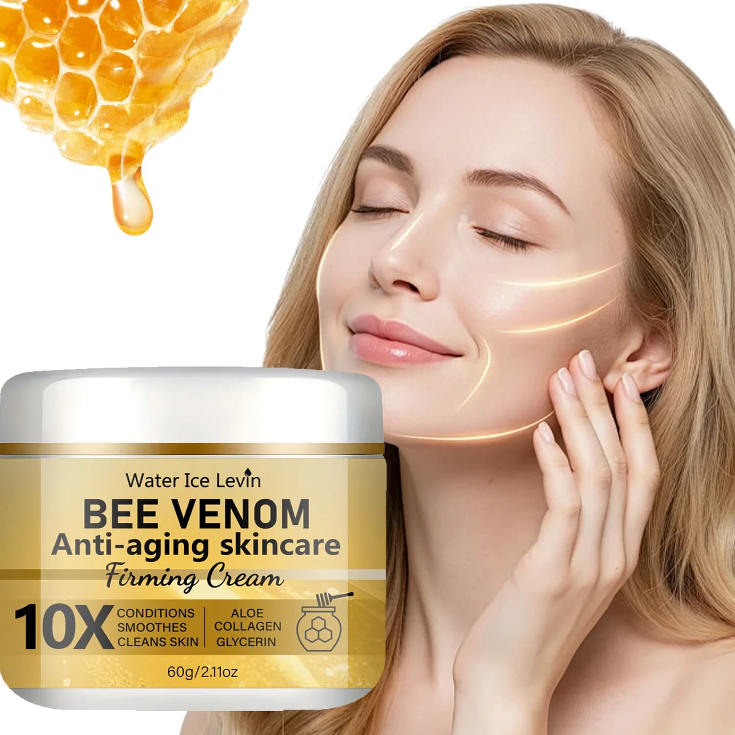 Crema Rassodante al Veleno d'Api con Aloe e Collagene - 10X Anti-Età, Idratazione Profonda e Levigante per Tutti i Tipi di Pelle