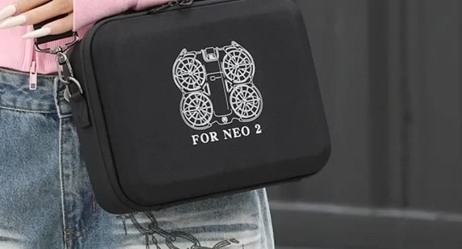 Borsa da trasporto per DJI NEO 2, custodia da viaggio in PU con tracolla per accessori drone DJI NEO 2