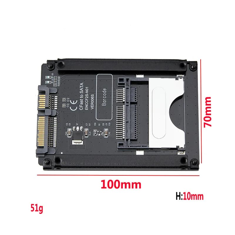 JonISerl Cfast 2.0 a Sata 3.0 Adattatore per disco rigido Scheda di memoria Lettore di connettori Ssd HDD, precisione, prestazioni stabili
