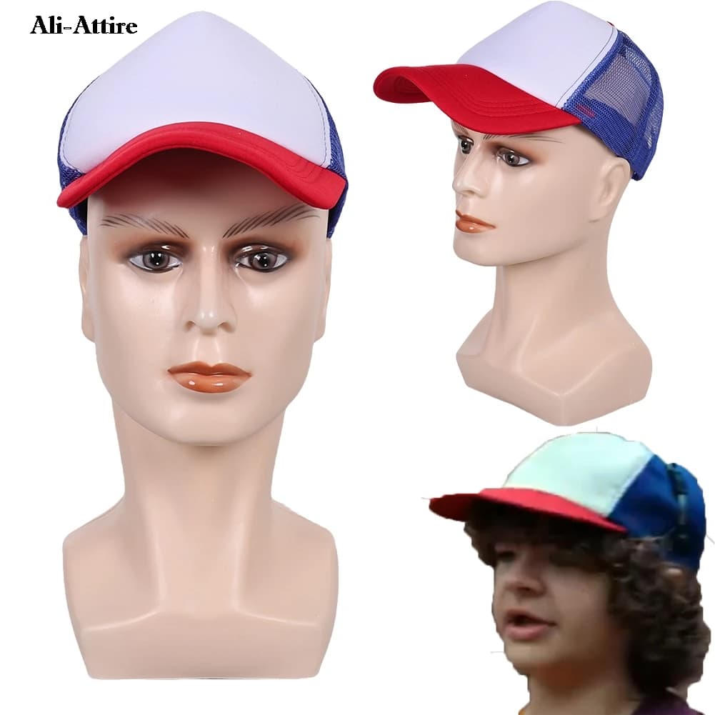 TV ST 5 Cosplay Dustin Blu Bianco Cappello Costume Travestimento Per Uomo Donna Accessori Berretti Halloween Fantasia Vestiti Carnevale Prop