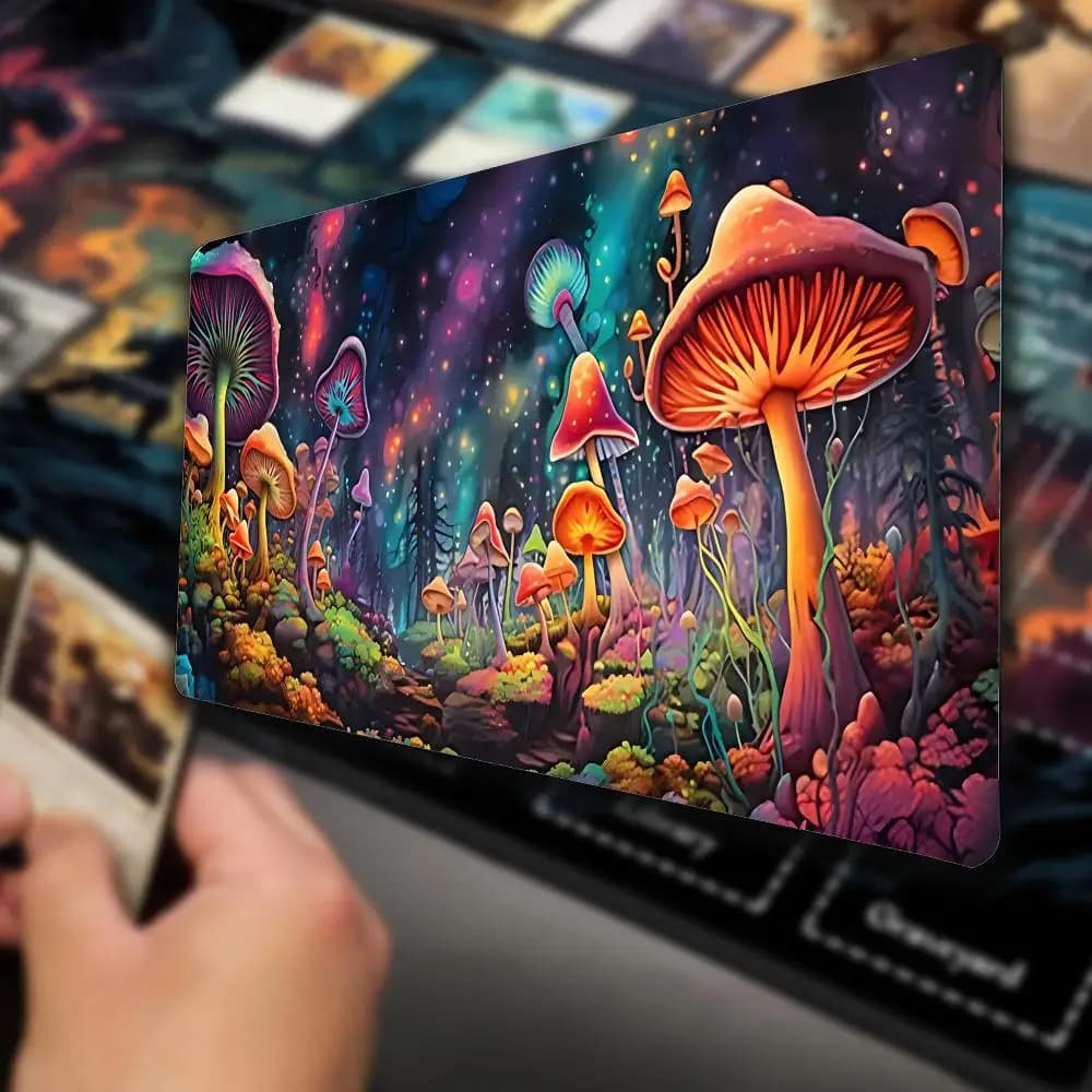Tappetino da gioco Tappetino per mouse in gomma premium da ufficio con supporto per il polso Tappetino da scrivania per giochi MTG tcg, tappetino da scrivania antiscivolo, tappetino da gioco