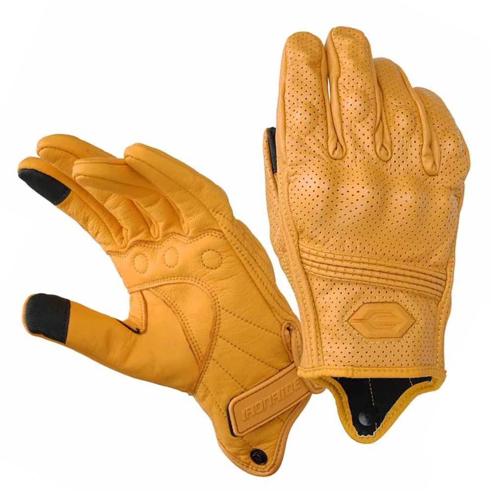 Motorcycle Gloves Leather Motocross Gloves Men Retro Biker Cycling Gloves Touch Screen Motorbike Riding Gloves For 4 Seasons